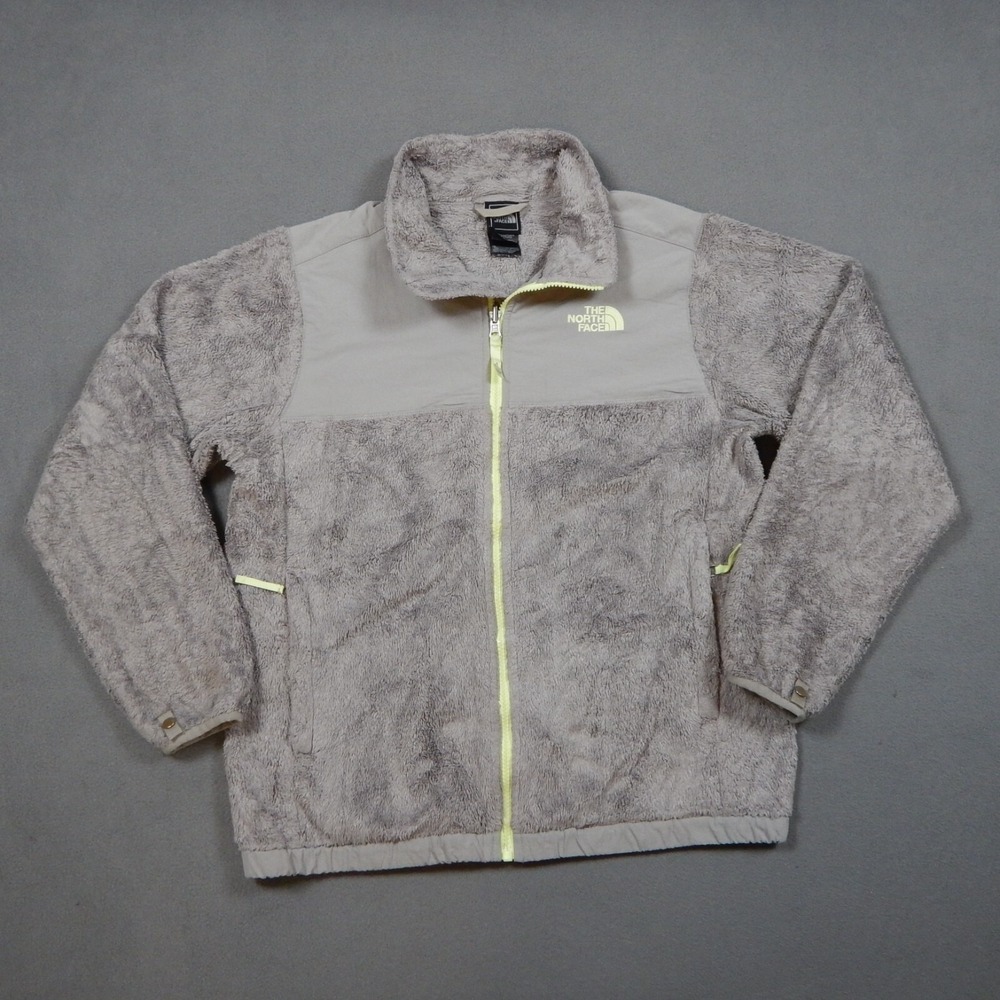 The North Face Jacket Girls XL 18 Gray Oso Fleece Full Zip Outdoor Coat READ